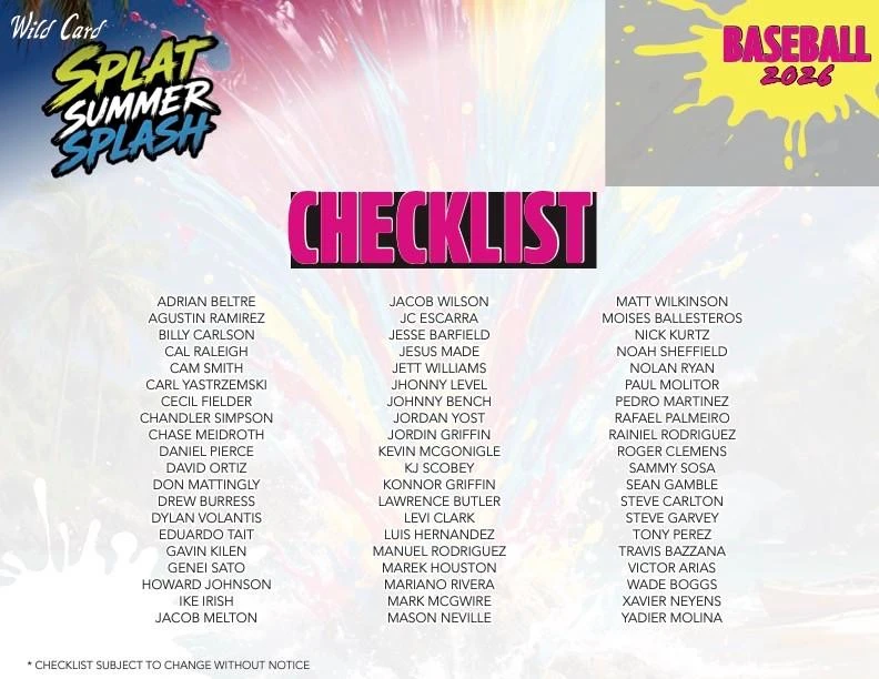 2026 Wild Card Splat Summer Splash Baseball Box