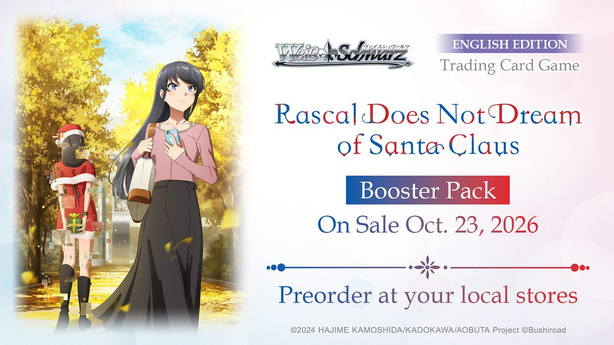 Weiss Schwarz: Rascal Does Not Dream of Santa Claus Booster Box - English