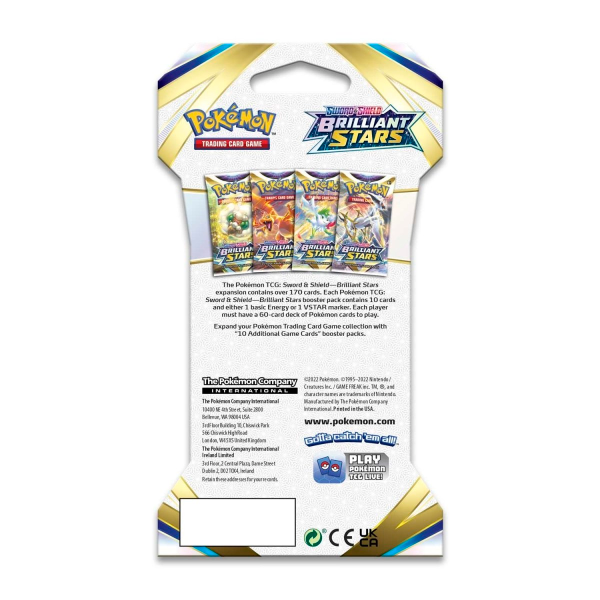 Brilliant Stars Sleeved Booster Pack SW&SH Pokémon TCG