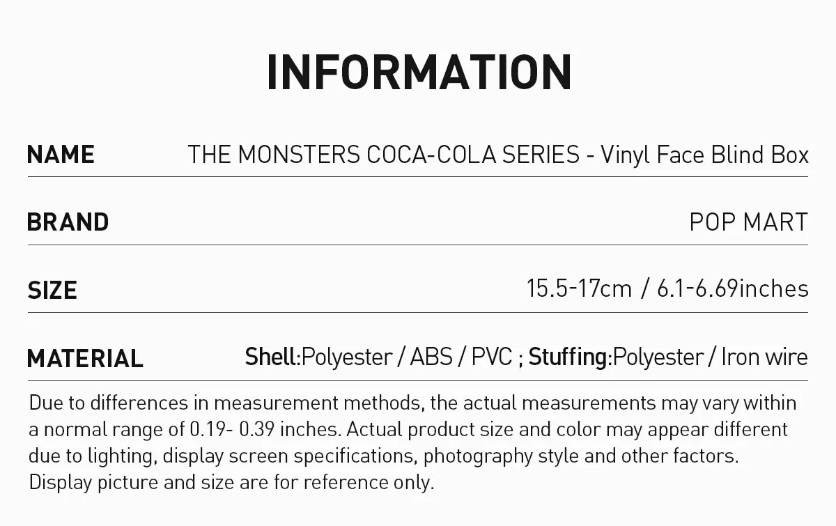 Labubu Coca-Cola Series - THE MONSTERS Vinyl Face Blind Box