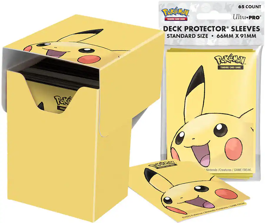 Ultra Pro Pikachu Deck Box (CLEAR) & Sleeves Combo