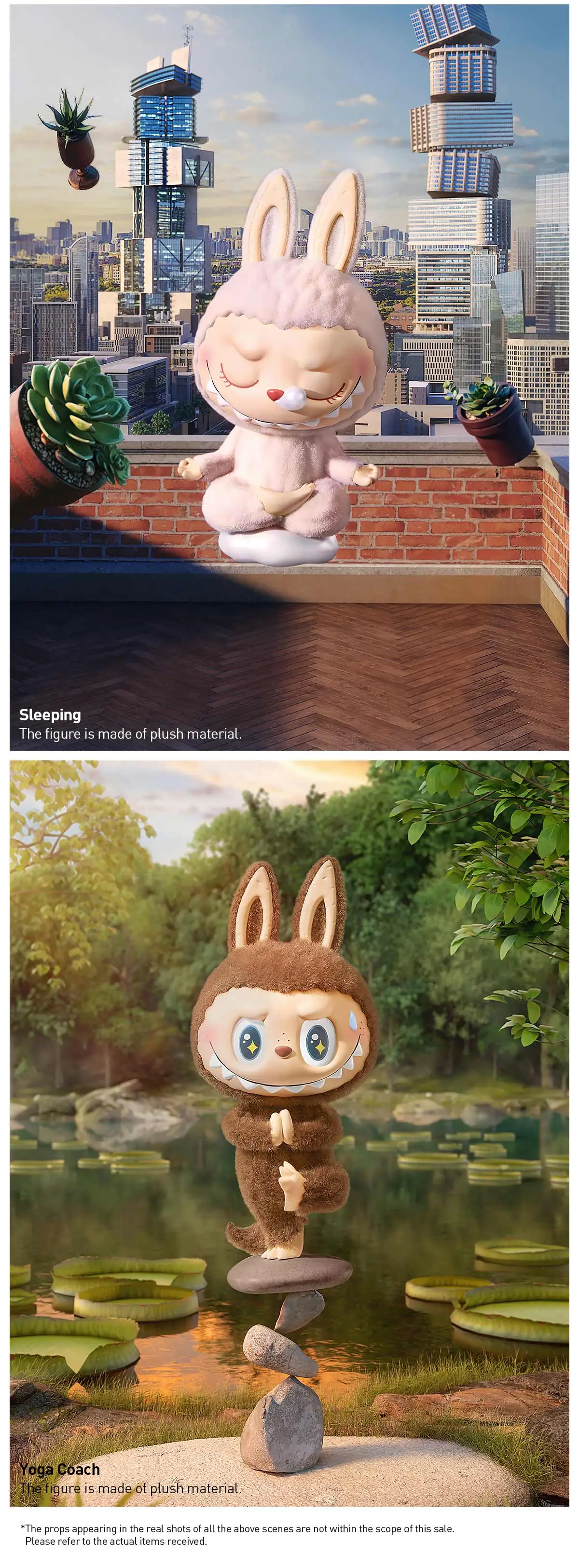 Labubu Lazy Yoga Series Figures - The Monsters from Pop Mart