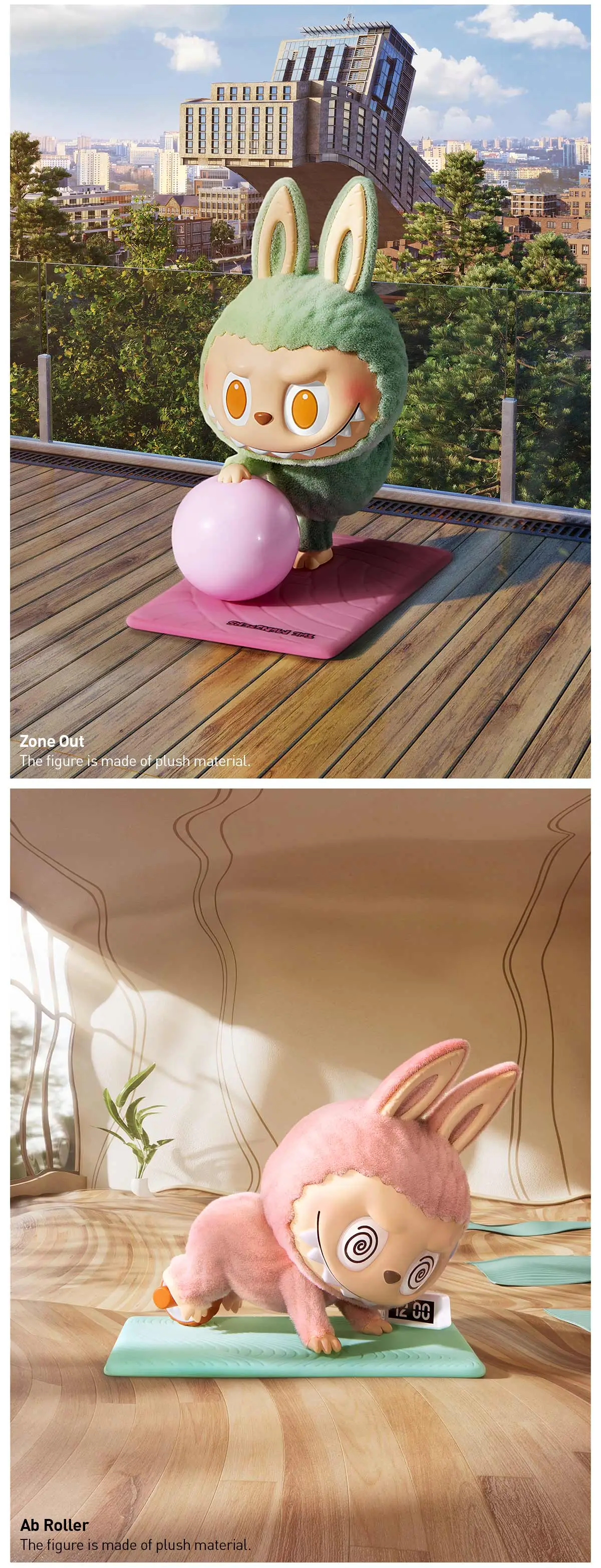 Labubu Lazy Yoga Series Figures - The Monsters from Pop Mart