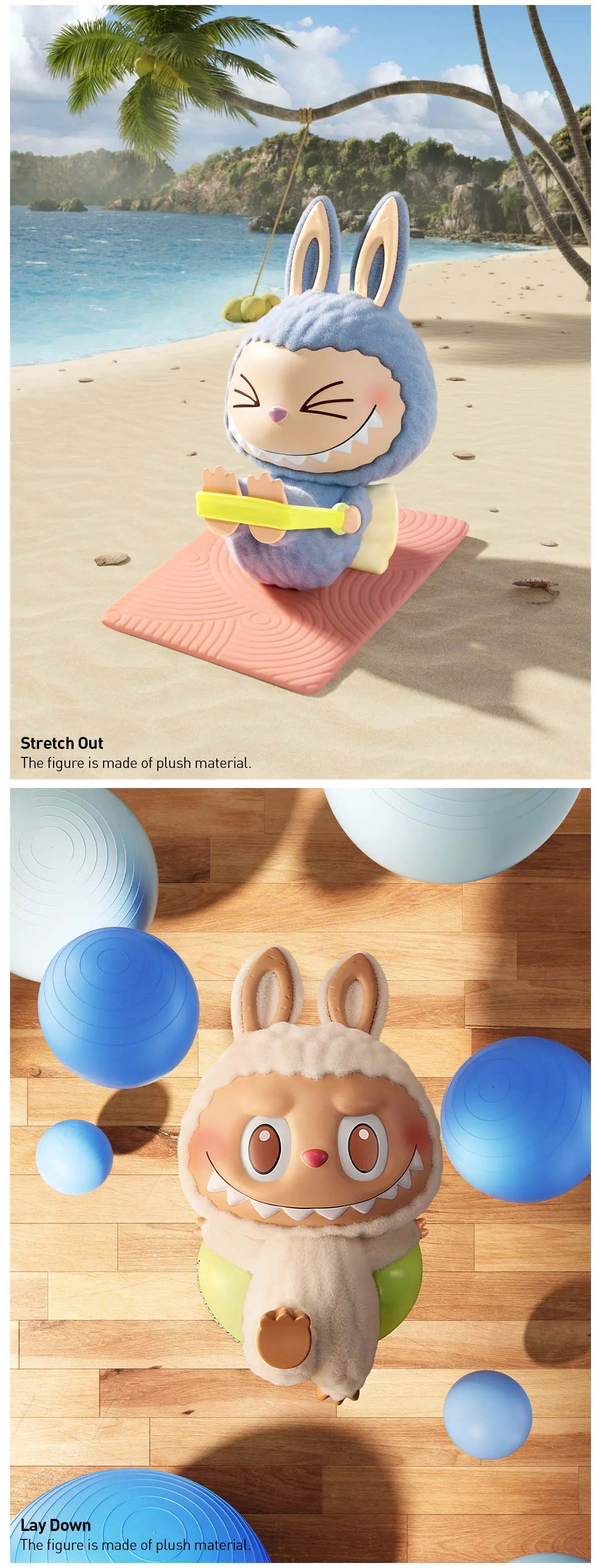 Labubu Lazy Yoga Series Figures - The Monsters from Pop Mart