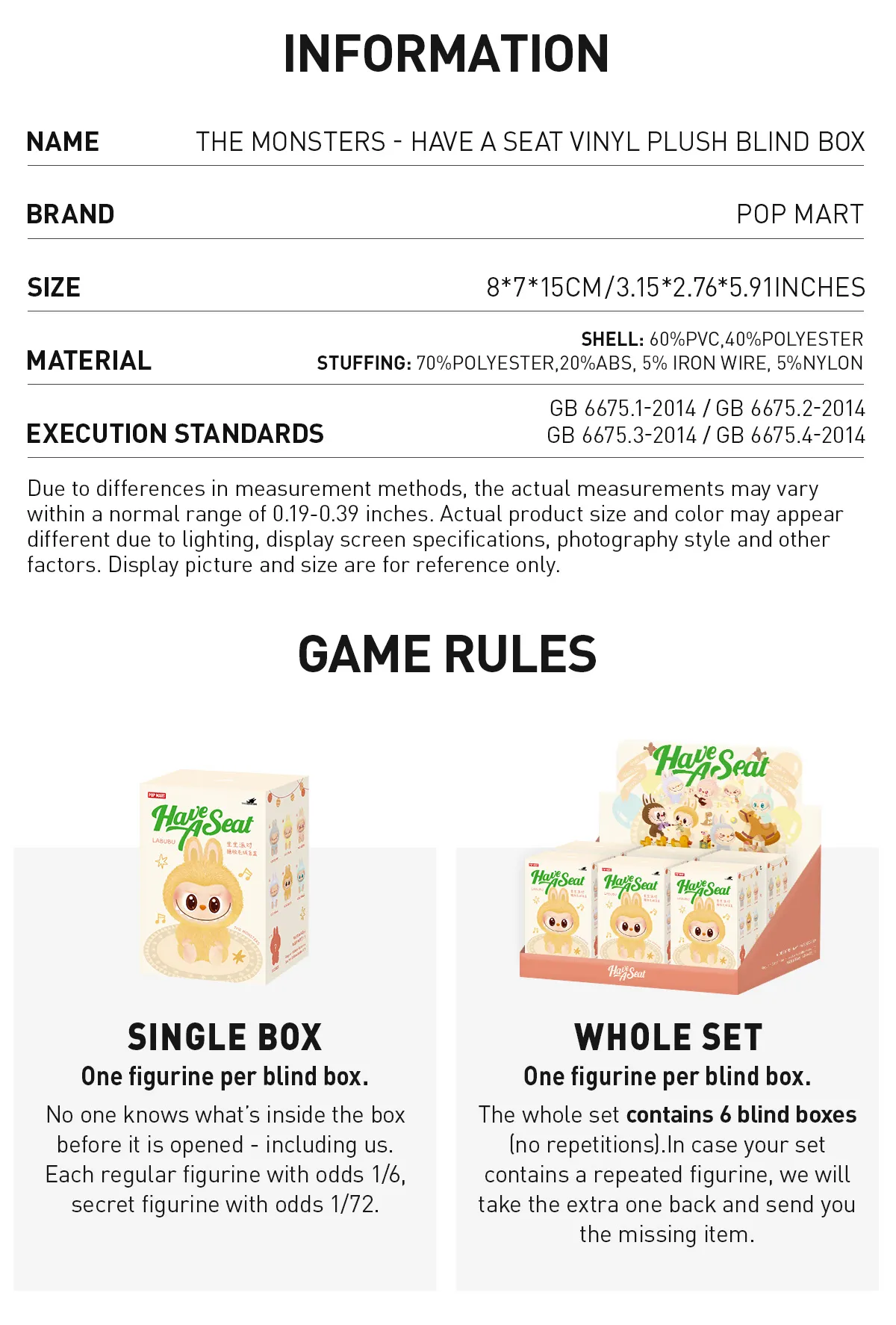 Labubu Have A Seat - THE MONSTERS Vinyl Plush Blind Box