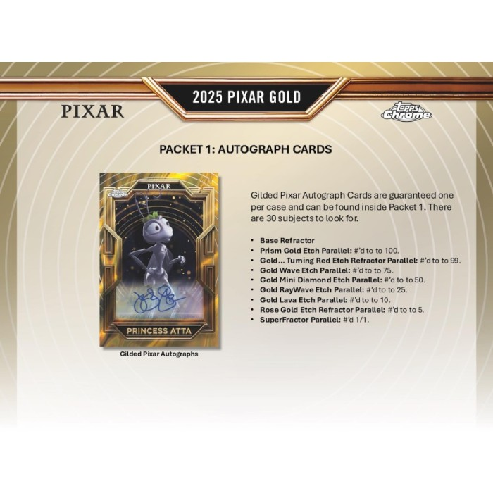 2025 Topps Pixar Gold Hobby Box