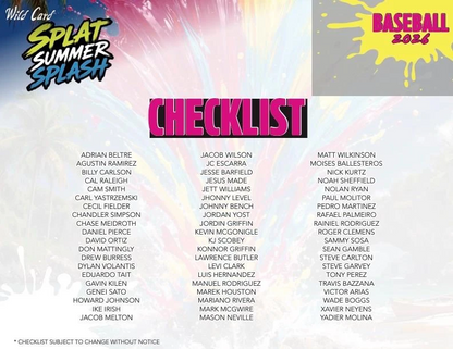 2026 Wild Card Splat Summer Splash Baseball Box