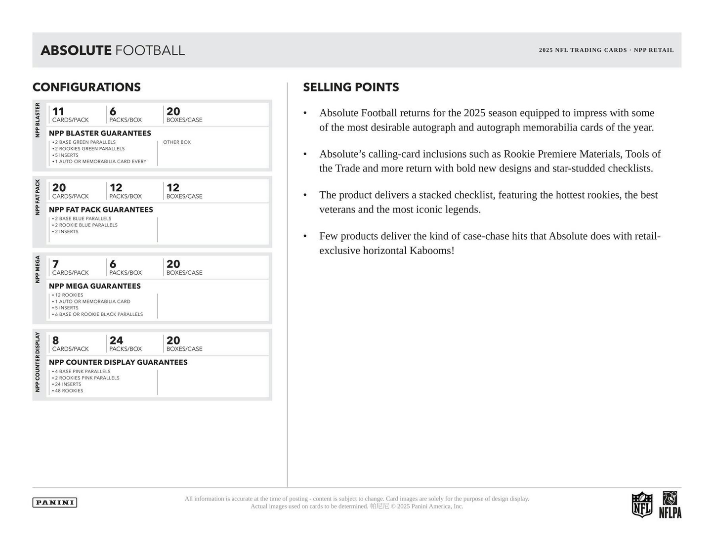 2025 Panini Absolute Football Counter Display Box