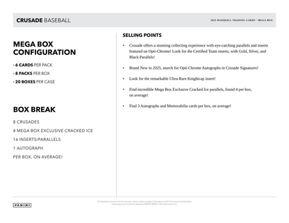 2025 Panini Crusade Baseball Mega Box