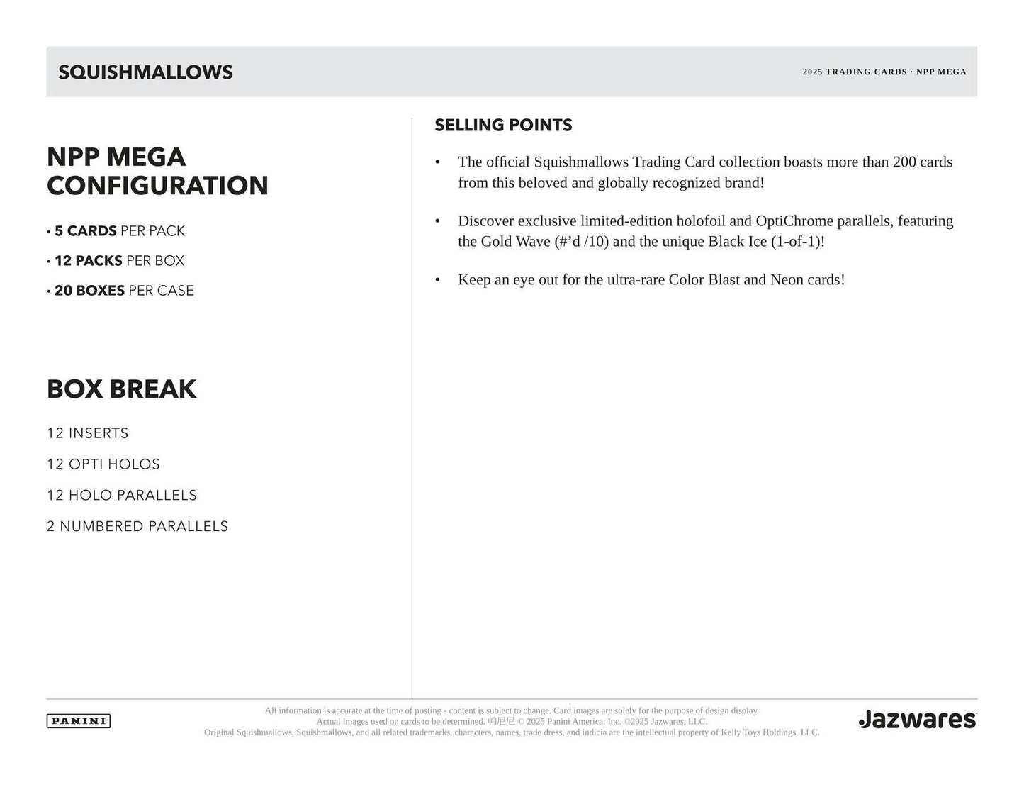 2025 Panini Squishmallows SERIES 2 Mega Box