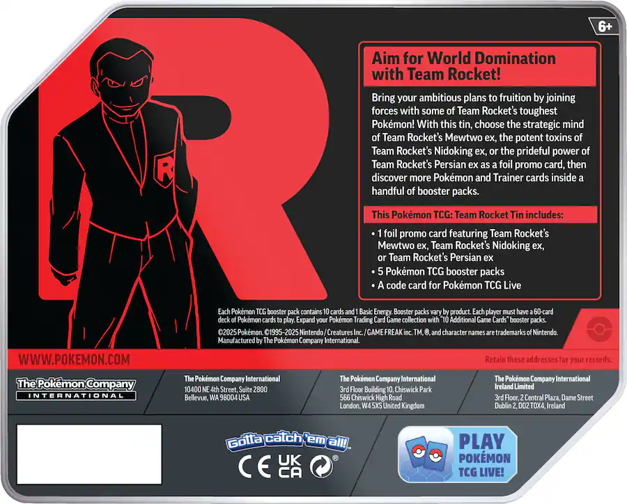 Team Rocket Tin Pokemon TCG