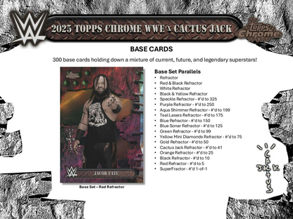 2025 Topps Chrome WWE x Cactus Jack Factory Sealed Hobby Box Booster Pack