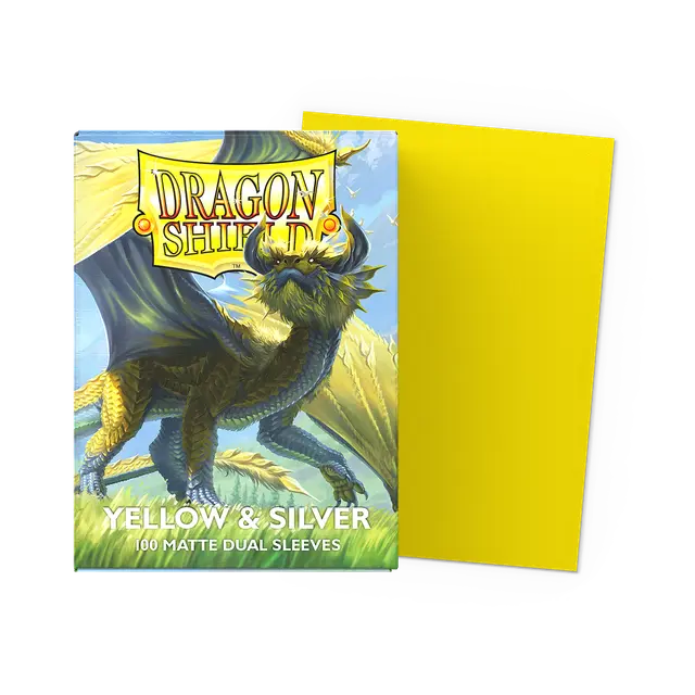 Dragon Shield Sleeves - Dual Matte Yellow & Silver