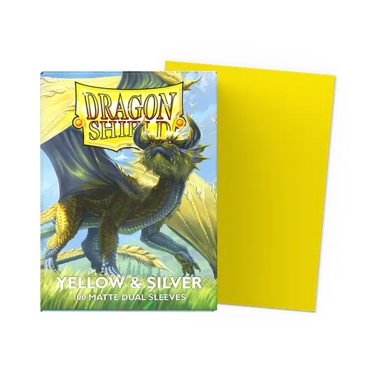 Dragon Shield Sleeves - Dual Matte Yellow & Silver