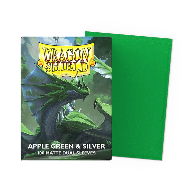 Dragon Shield Sleeves - Dual Matte Apple Green & Silver