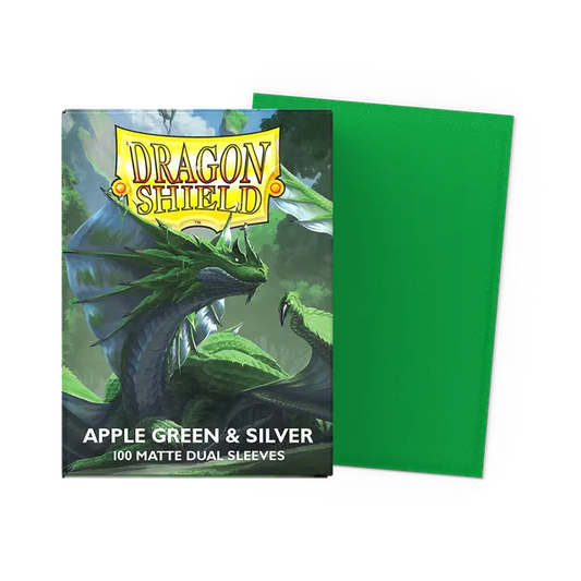 Dragon Shield Sleeves - Dual Matte Apple Green & Silver