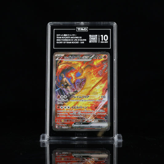 Team Rocket's Moltres ex 124/098 SAR - Glory of Team Rocket - TAG Gem Mint 10