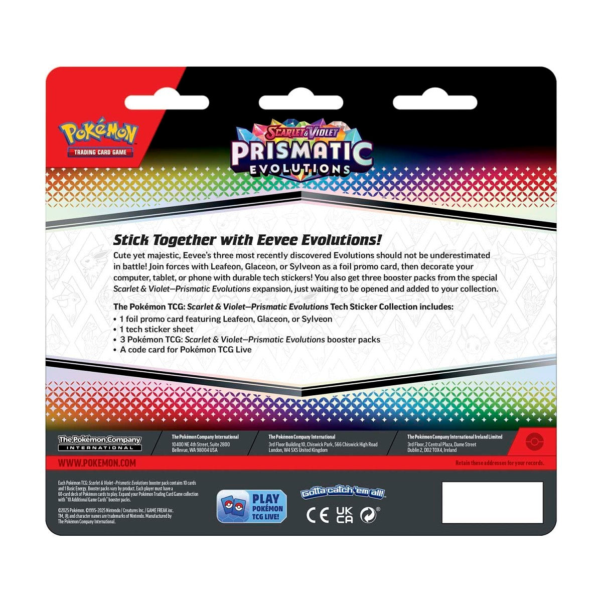 Prismatic Evolutions Tech Sticker Collection Pokémon TCG