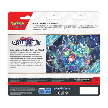 Stellar Crown 3-Pack Blister with Promo S&V Pokémon TCG