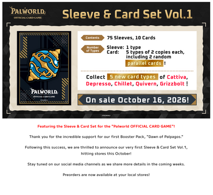 Palworld OCG: Sleeve & Card Set Vol. 1 (LIMIT 5)