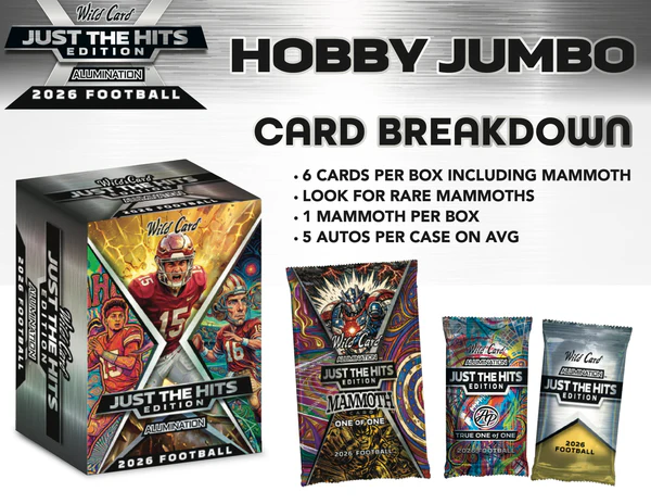2026 Wild Card Alumination "Just The Hits" Football Jumbo Hobby Box ***LIMIT 5***