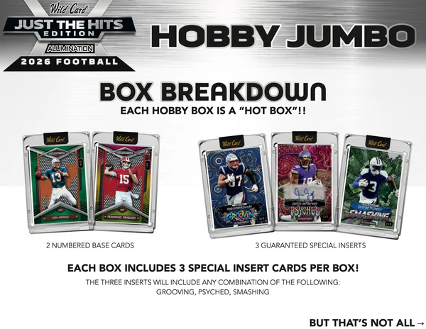 2026 Wild Card Alumination "Just The Hits" Football Jumbo Hobby Box ***LIMIT 5***