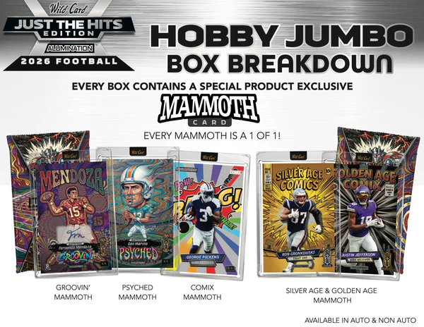 2026 Wild Card Alumination "Just The Hits" Football Jumbo Hobby Box ***LIMIT 5***