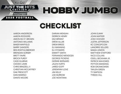 2026 Wild Card Alumination "Just The Hits" Football Jumbo Hobby Box ***LIMIT 5***