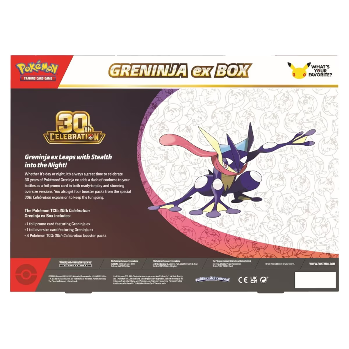 30th Celebration Greninja ex Box