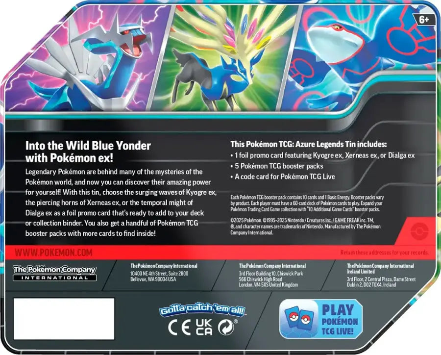 Azure Legends Tin Pokémon TCG