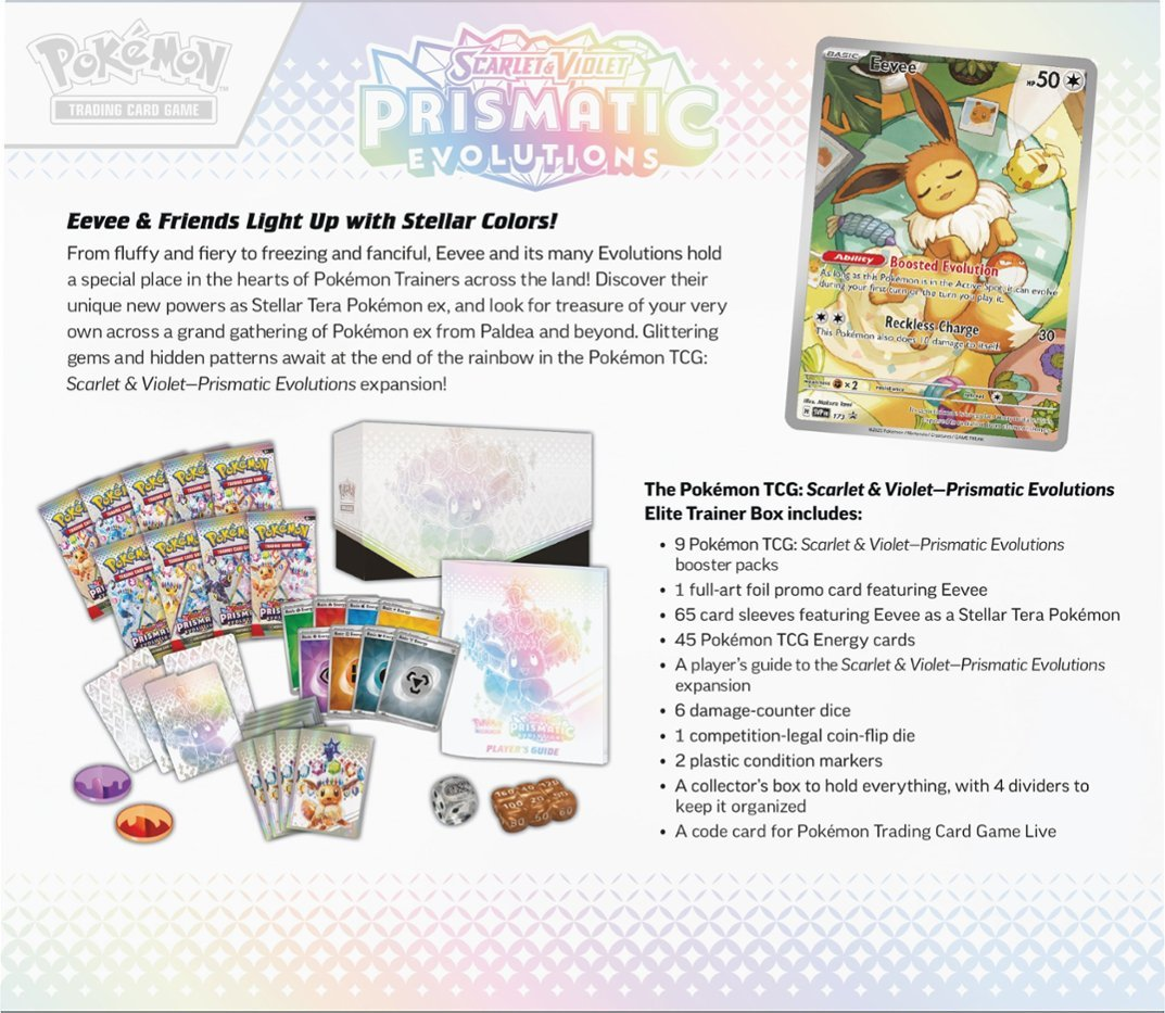 Prismatic Evolutions S&V Elite Trainer Box Pokémon TCG