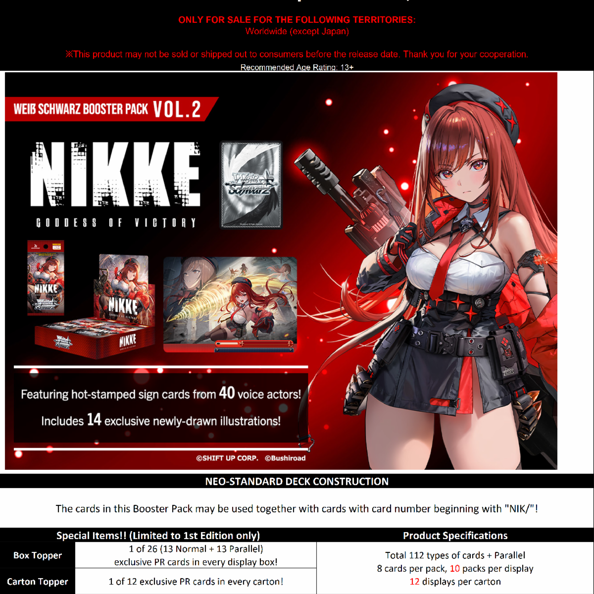 Weiss Schwarz: Goddess of Victory: NIKKE Vol.2 English Booster Box **PRESALE - LIMIT 12**
