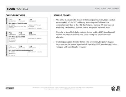 2025 Panini Score Football Mega Box