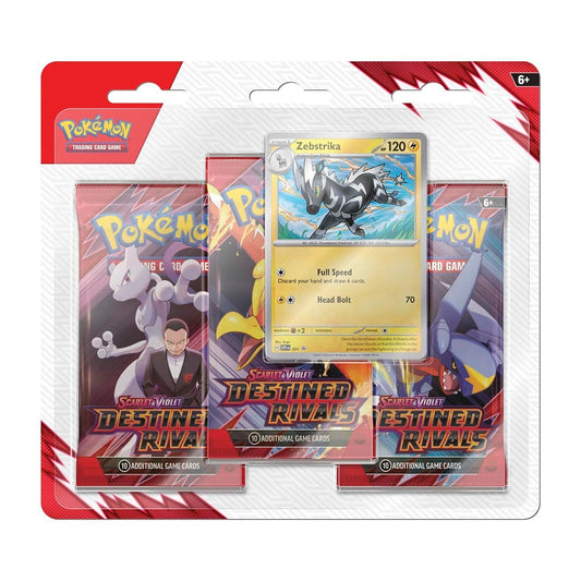 Destined Rivals 3-Pack Blister with Promo (Zebstrika or Kangaskhan) S&V Pokémon TCG