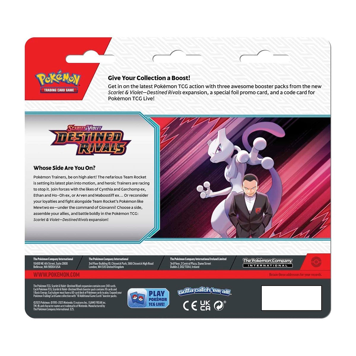 Destined Rivals 3-Pack Blister with Promo (Zebstrika or Kangaskhan) S&V Pokémon TCG